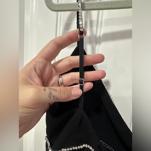 House Of CB | Maricel BLACK CRYSTALLISED MAXI DRESS | Size: L+ - Picture 14 of 14